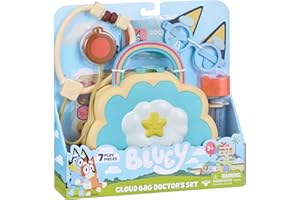 Bluey Cloud Bag Doctor Playset, Portable Play Doctor Set with 7 Pretend Check Up Accessories, Medical Toys for Kids Ages 3+