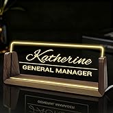 Custom Name Plate for Desk Light Up Acrylic Desk Name Plate Personalized Office Gifts for Boss Employee Teacher Customized Plaque Sign Plate Acrylic Block Decor for Men Women