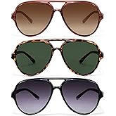 EYEGUARD 3 Pack Retro Aviator Bifocal Reading Sunglasses for Women Men UV400 Protection Classic Square Sun Readers