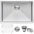 Ruvati 27-inch Undermount 16 Gauge Rounded Corner Stainless Steel Kitchen Sink Single Bowl - RVH7127