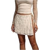 MakeMeChic Women's Glitter Sequin Textured Mini Skirt Tie Side A Line Summer Boho Beach Skirts