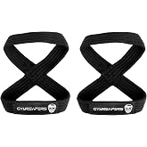 Gymreapers Figure 8 Lifting Straps For Deadlift, Powerlifting, Strongman, &amp; Cross Training Strong Weightlifting Wrist Straps For Men, Women