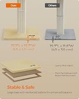 Feandrea Cat Scratching Post Tree with 40x30cm Plush Perch, 71cm Tall Beige view 8