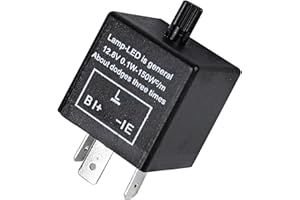 Hbxdeco CF-13 Flasher Relay, 3 Pins Adjustable Turn Signal Relay 12V LED Electronic Flasher Relay, Flasher Relay Fixes Car Turn Signal and Hazard Warn Hyper Blink Flash or No Flashing