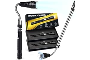 DR.LILIANG Magnetic Pickup Tool with Flashlight - 22" Extendable Magnets 360° Flexible Neck Magnet Tool Gift for Man Father Dad Grandpa Him Electrician Husband, Best Choice for Valentine, Christmas, Anniversary