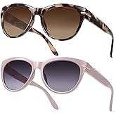 EASY READ 2 Pack Bifocal Reading Sunglasses for Women,Trendy Sunglasses Readers UV400 Protection