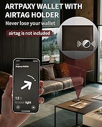 Mens Wallet With AirTag Holder, Bifold Leather RFID