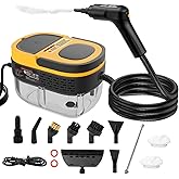 Steam Cleaner - 3-Level Adjustable Handle 15s Heat-Up - Steaming cleaner with 10pcs Accessories - Portable Steam Cleaner for Home for Car, Dirt, Grease, Grout, Tile, Floor, Couch, Furniture-Yellow