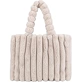 Extolove Furry Purse Fluffy Tote Bags for Women Winter Faux Fur Bag Fuzzy Purses and Handbags