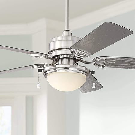 52 Marina Breeze Outdoor Ceiling Fan With Light Led Brushed