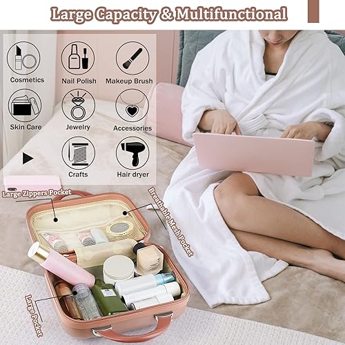 Mini Hard Shell Polychrome Cosmetic Case Luggage, Small Travel