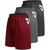 LalaHooK 3 Pack Athletic Gym Mens Shorts - Casual Black Quick Dry Basketball Shorts with Pockets for Workout Running