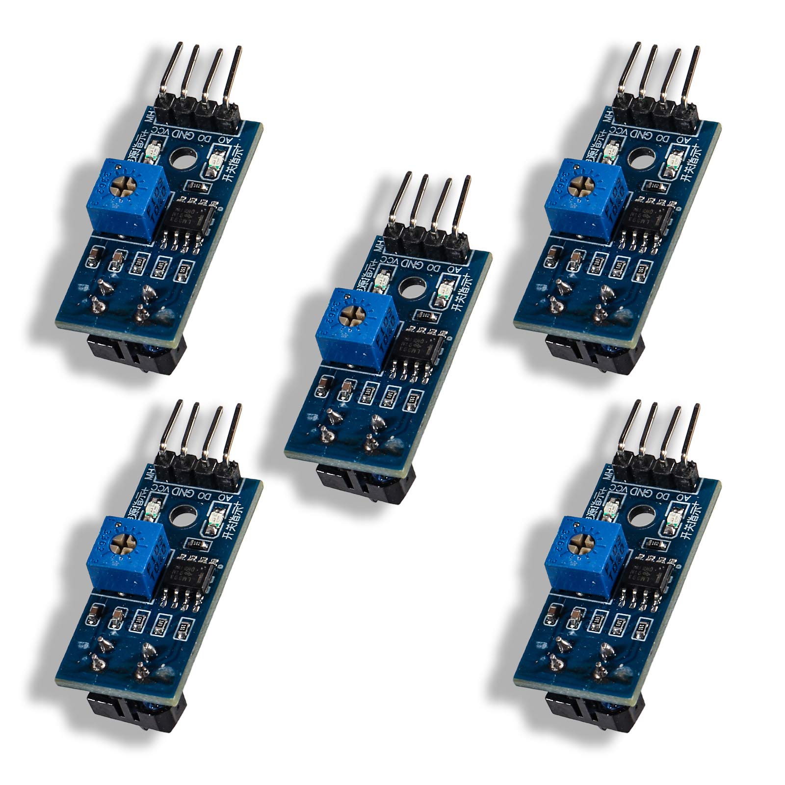 5Pcs TCRT5000 Infrared Reflective Sensor Modules, TCRT5000 Infrared Reflective Photoelectric Switch IR Tracking Sensor Module Obstacle Avoidance Barrier Line Track