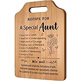 Milcier Gifts for Aunt, Birthday Gifts for Aunts from Niece Nephew, Recipe Cutting Board for Aunt, Auntie Gift Ideas, Mothers Day Present for Aunts, Best Auntie Ever