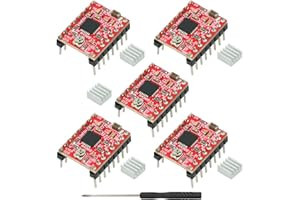MTDELE 5Pcs A4988 Stepper Motor Driver Module Compatible with for 3D Printer Reprap Mendel Huxley Arduino with Heat Sink