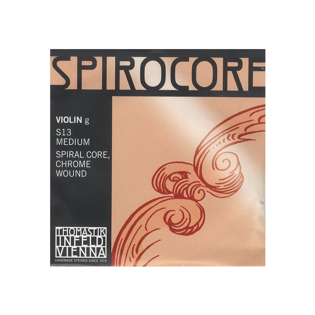 Thomastik single string for 4/4 violin Spirocore - G string spiral rope core, chrome steel wound, medium
