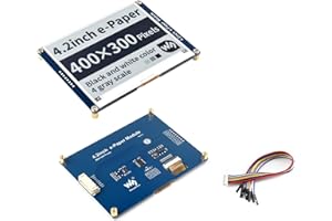 UEEKKOO 4.2inch e-Paper Module E-Ink Display Compatible with Raspberry Pi 5/4B/3B+/Zero/Zero W/Zero 2W/Pico/Pico W/Pico 2/Pico 2W, 400x300 Pixels, Black/White Color SPI Interface, Support Partial Refresh