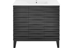 Swiss Madison Well Made Forever Cascade Bathroom Bath Vanity, 36 in, Black Oak