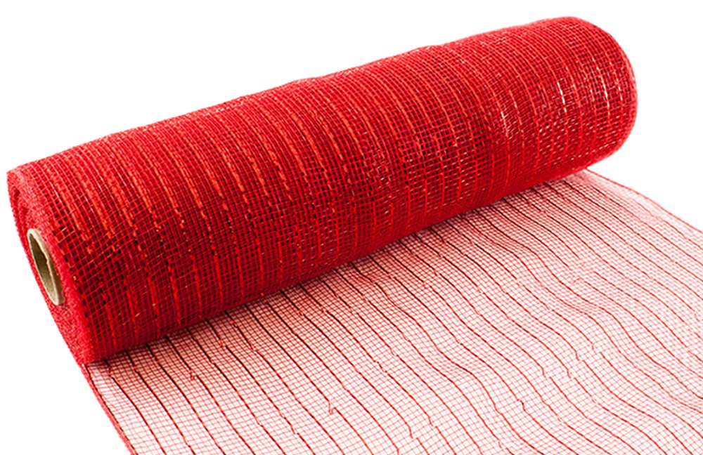 Eleganza Deco Mesh Metallic 25cm x 9.1m Red No.16, Synthetic Material, 8.2 x 8.2 x 26.2 cm