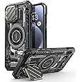 SUPCASE for iPhone 15 Pro Max Case with Camera Cover & Stand (UBMag XT) [Compatible with MagSafe] [Built-in Kickstand] [Military-Grade Protection] Heavy Duty Rugged Magnetic Phone Case, BalckCircuit