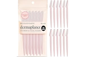 Kitsch Dermaplane Razor for Women Face – Face Razors for Women & Men, Eyebrow Trimmer & Face Shaver – Exfoliating Facial Razor & Skin Care Tool for Smoother Skin - Blush, 12 pcs