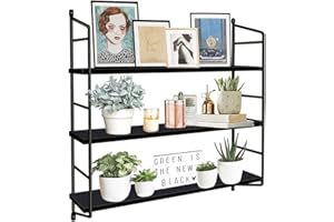 BOLUO Black Wall Shelf Bathroom Shelves - Bedroom Kitchen Living Room Modern Book Shelf Floating Shelves 24 inch (610-B)