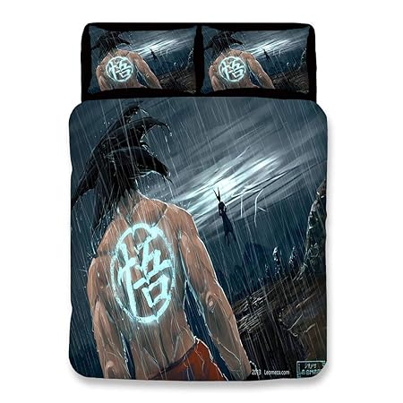 Super Saiyajin Bettbezug-Set 3D Dragonball Z Goku Muster Bettbezug Und Kissenbezug Junge Bettwäsche gesetzt 3 Stück