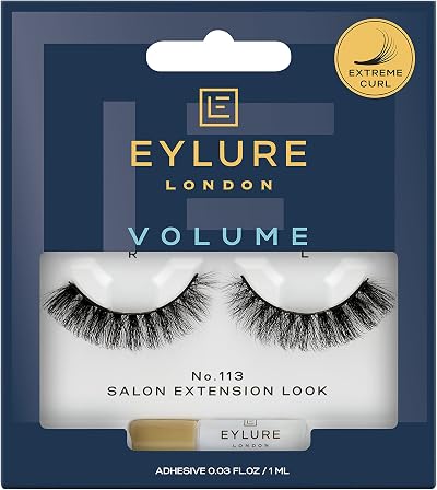 Eylure Volume & Curl No.113 False Lashes with Latex Free Glue