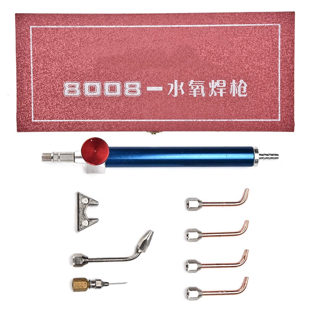 Betued Jewellery Welding Processing Tool, U Shape Seat Torch Tip, Soldering Gun with 5 Tips for Oxygen Cylinders