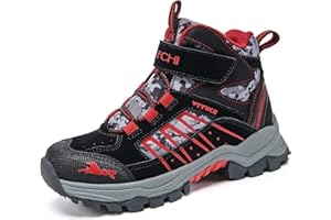 VITUOFLY Boys Hiking Boots Kids Hiking Shoes Girls Outdoor Warm Winter Snow Boots Adventure Trekking Shoes Anti-skid Sneakers Steel Buckle Durable Comfortable