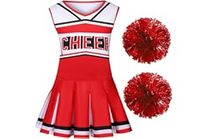 Gortykor Cheerleader Costume for Girls Cheerleading Outfit for Halloween Cheerleader Gifts 3-10 Years