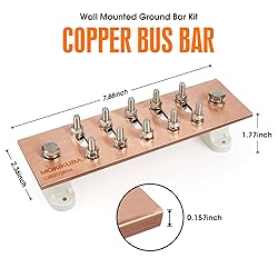Pure Copper Ground Bar Kit- Adjustable Wall Mounted