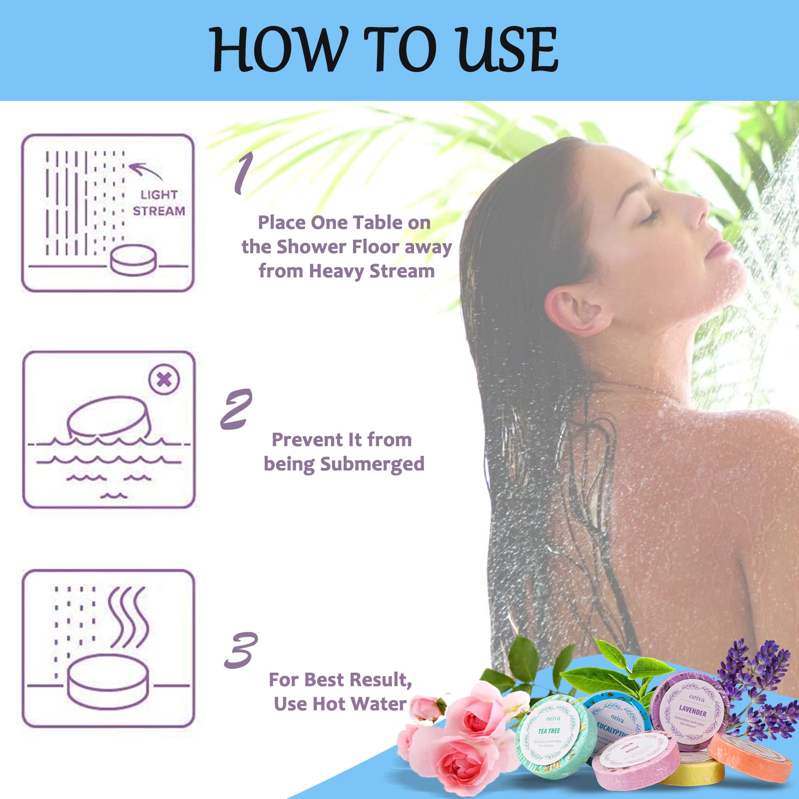Shower Steamers- Box of 6 Premium Shower Bombs with Essential Oils. Self Care Gifts for Women and Teens Holiday Gifts for Women.