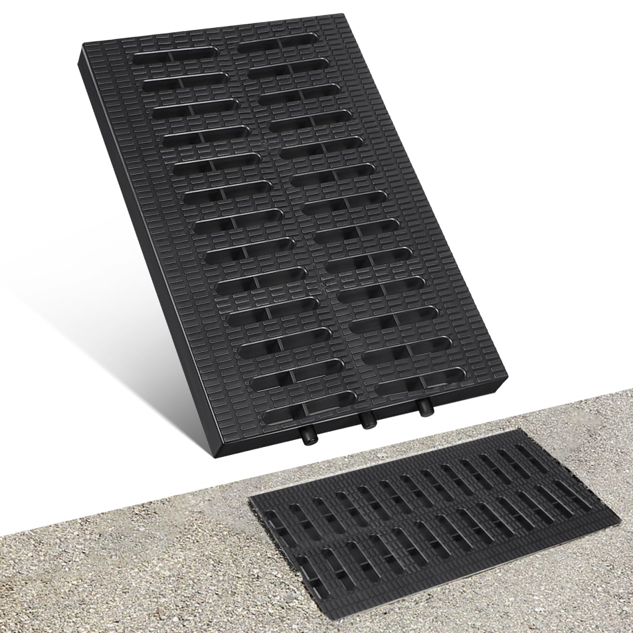 Hemobllo Drain Cover: Drain Grate Outdoor Drainage Channel Grate Rainwater 20x31cm Well Sewer Covers for Garden Driveway Patio Pool Deck