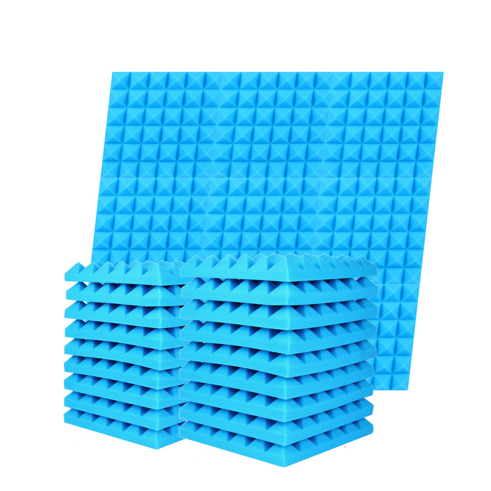 Acoustic Sound Proofing Foam Panels: 12 Pack Acoustic Foam Panels with Double Sided Tape - 2"X12"X12" Fireproof Sound Proofing Panels for Wall Recording Studio Office Home