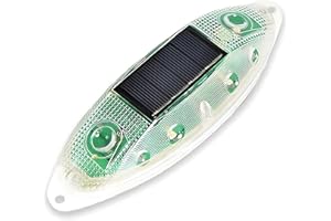 QXMH Solar Strobe Warning Light,Small Solar Safety Warning Light 360 Degree & Outdoor Waterproof,Traffic Pavement Bright LED Lights for Construction Site,Traffic,Dock,Marine,Stop Sign (White 1 Pack)