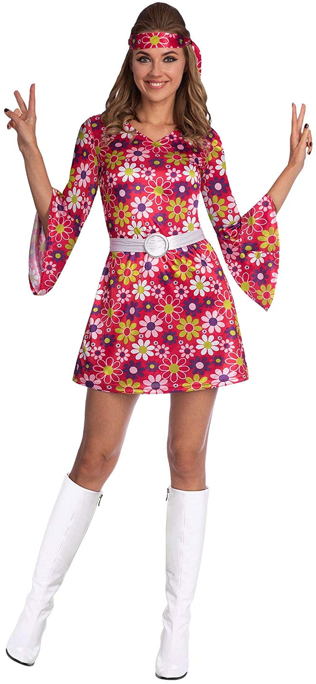 (PKT) (9906420) Adult Ladies 60's Retro Girl Costume (UK 8-10)