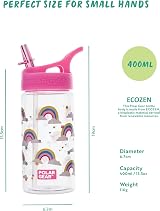 Polar Gear Kids Water Bottle 400ml Rainbow Leakproof with Straw view 3