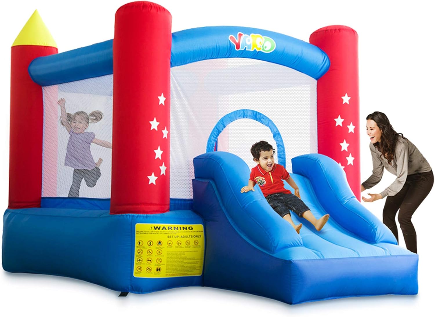Amazon Com Yard Outdoor Indoor Bounce House Slide W Heavy Duty Blower For Kids 67 Extra Thick Material 4d Nylon Jump Castle Toys Games