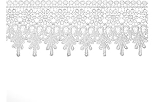 AIETSYEI Ivory Venice Lace Trim Wide Lace Ribbon Floral Embroidered Lace Edge Trim for Sewing Crafts, Wedding Dress Embellishment, Home Decor