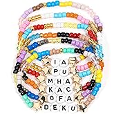 AICase for Mha Merch Gifts Toys Inspired Bracelets 6 Pcs Stackable Stretch Beaded My Friendship Bracelets Hero Academia Costume Cosplay Merchandise Gifts for Fans Women Birthday Christmas Stocking