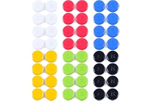 Elcoho 24 Pack Contact Lens Cases Contact Lens Holder Box Left/Right Eyes Contact Lens Container, 6 Colors