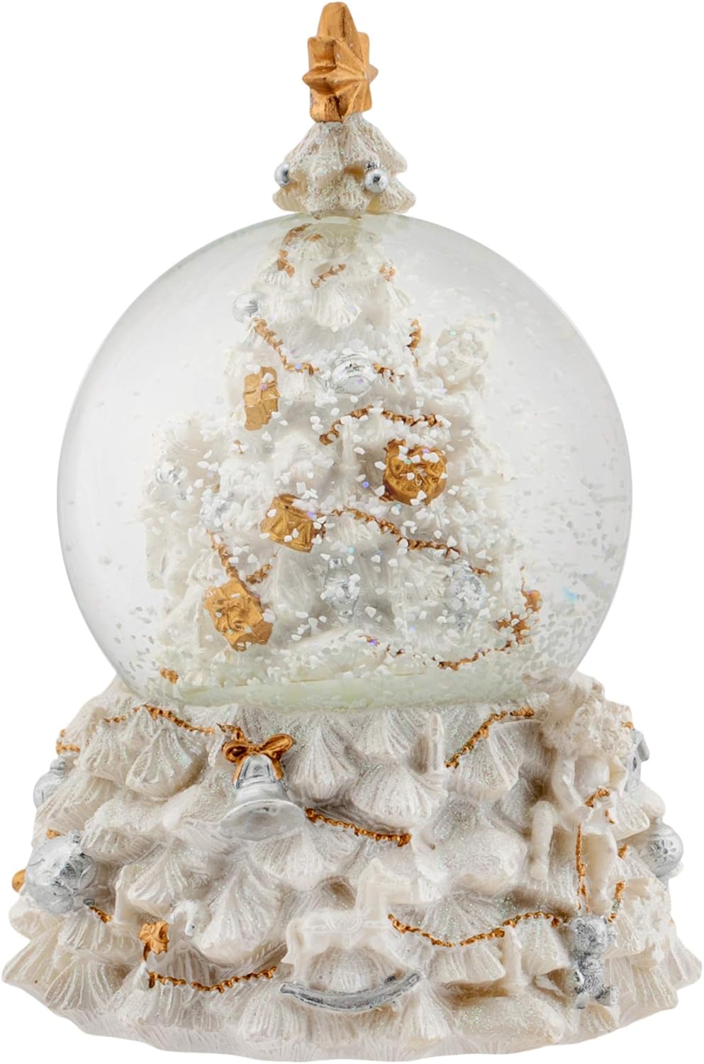 Snow Globes - Elanze Designs Revolving Christmas Tree 100MM Musical Water Globe Plays Tune Jingle Bells