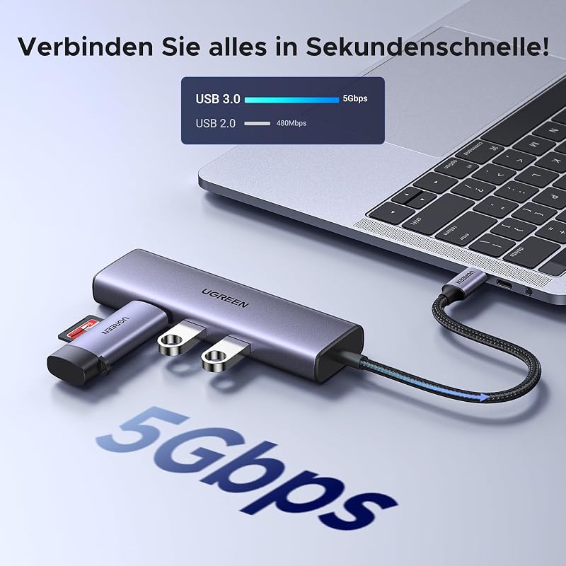 USB C Hub Ethernet, Docking Station 4K HDMI, PD100W, 3*USB A 3.0