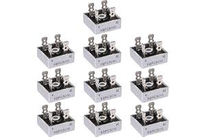 hiBCTR 10-Pack KBPC5010 Bridge Rectifier, 50A, 1000V | 4-diode full-wave rectification, metal case, screw terminal compatible, for power supply applications