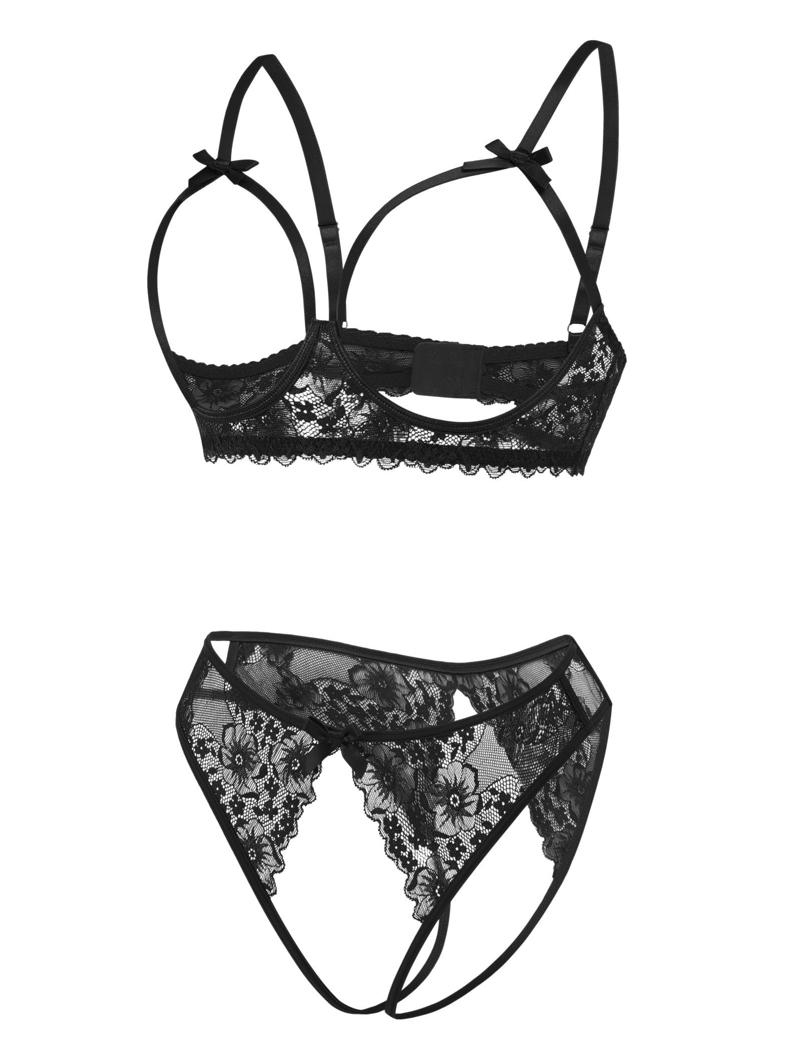 Avidlove Women's Exotic Lingerie Sets Naughty 2 Pieces Bra Panty Set Sexy Cutout Lace Lingerie