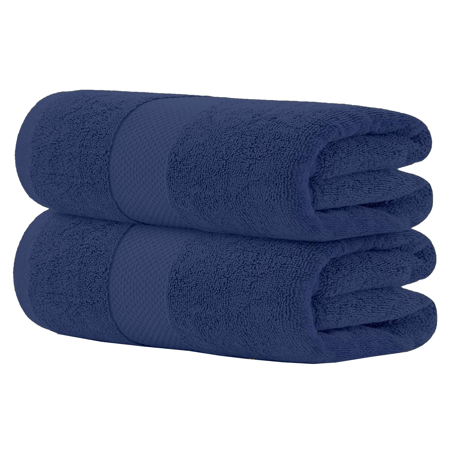 Hieftan Towels Bath Sheet Set – 100% Cotton Pack of 2 Extra Large Bath Sheets Towel 600gsm Highly Absorbent Rapid Dry Super Sheets for Bathroom 140 X 80 cm (Navy Blue)