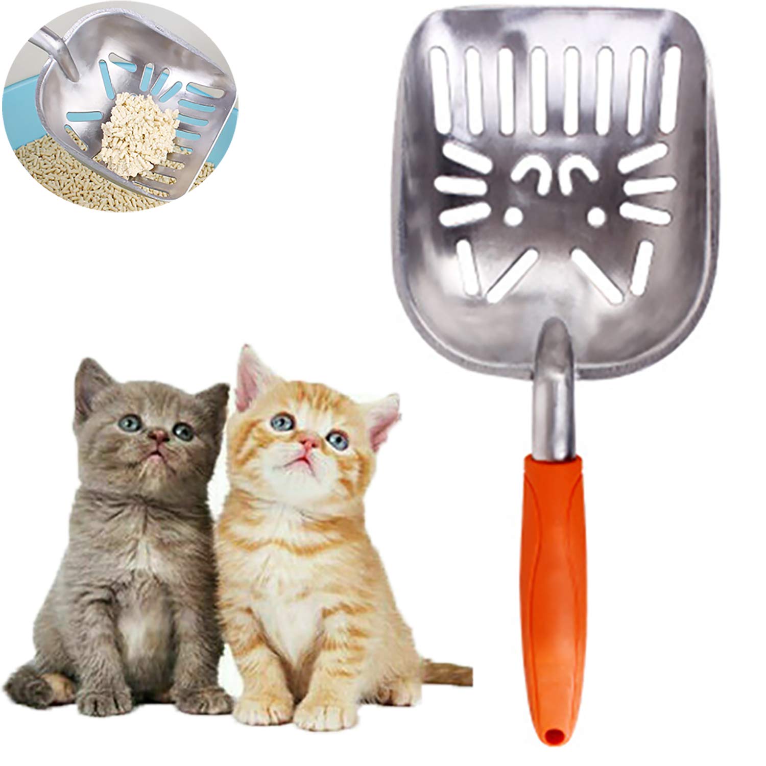 Cat Litter Scoops, Litter Shovel Cat Litter Tray - Made of Metal, Strong and Durable Cat shovel, Pet Poop Scoop, Cat Litter Tray Scoop, Suitable for Pet Cats Dog Etc.