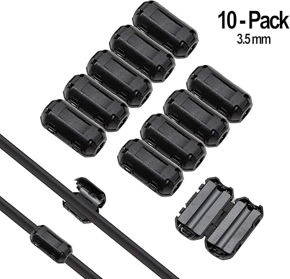Ferrites Ring, Ancable 10Pack 3.5mm Double Clipon Ferrite