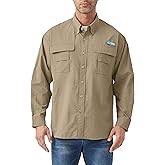 Tuna Men's Fishing Long Sleeve Shirts - UPF 50+ Sun Protection Quick-Dry Water-Resistant Botton Down Shirt for Men